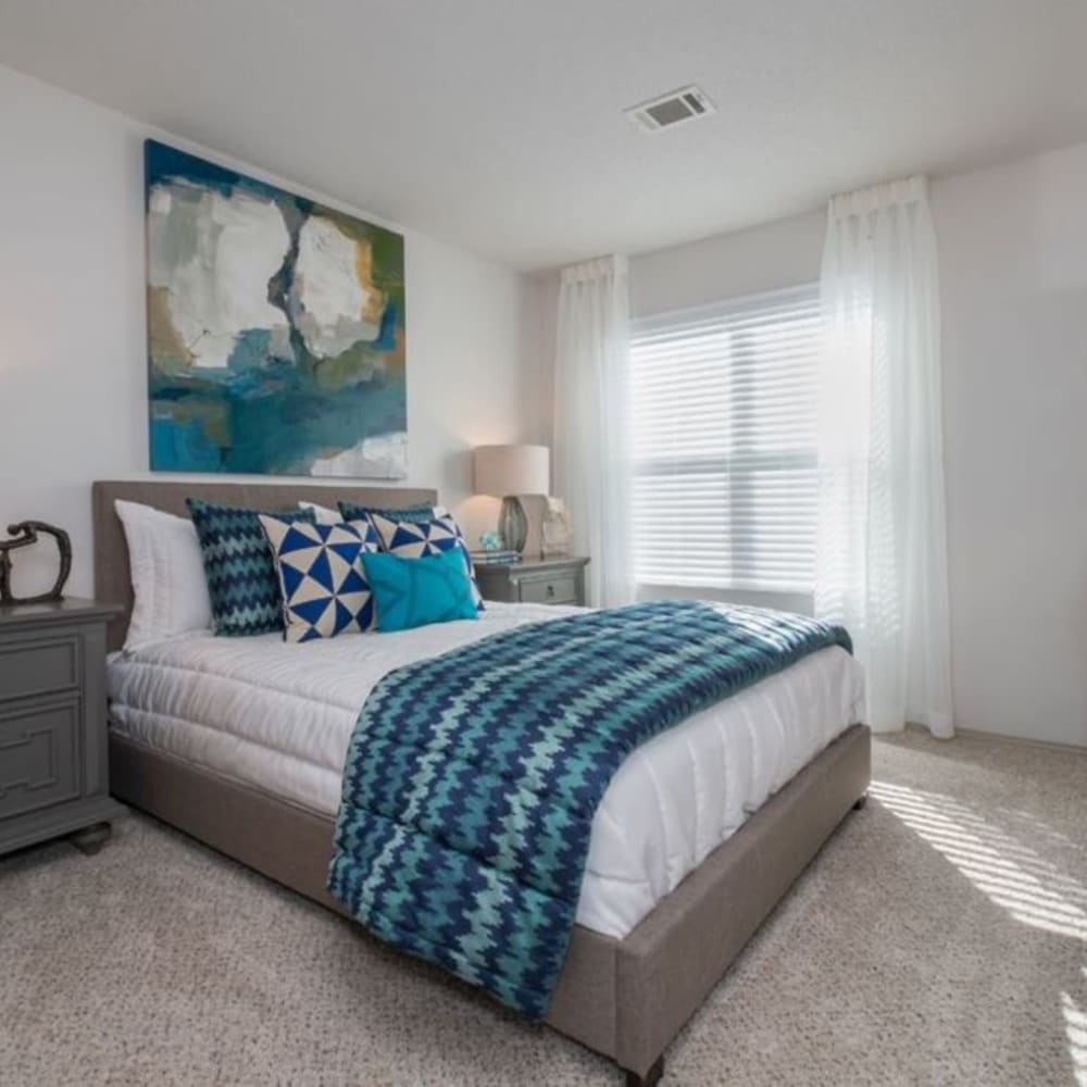 Cozy bedroom at Butternut Ridge Apartments in North Olmsted, Ohio