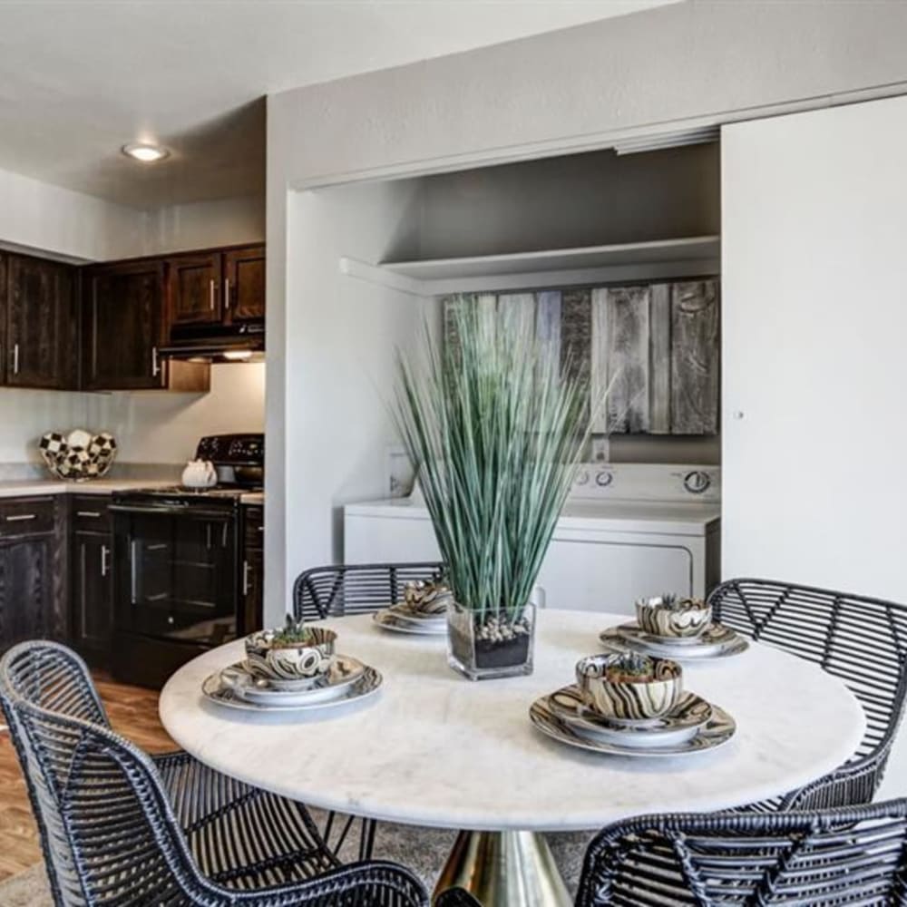 Kitchen with dining table at The Boulevard in Roeland Park, Kansas