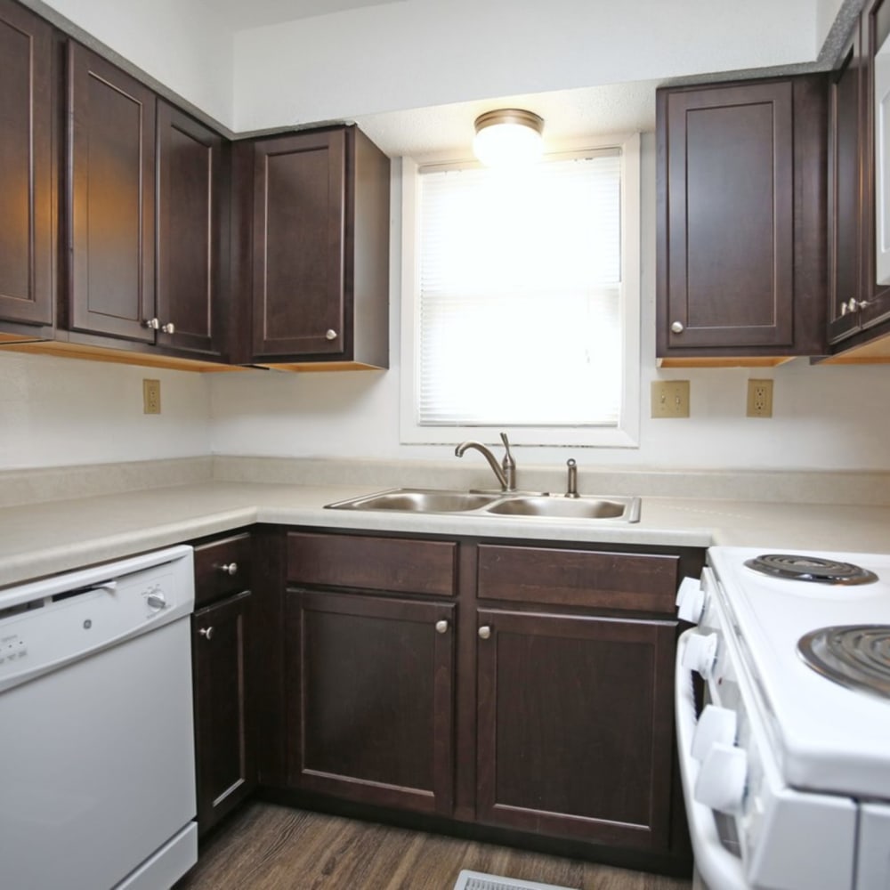 Kitchen with cabinet at Spring Creek Townhomes in Springfield, Illinois