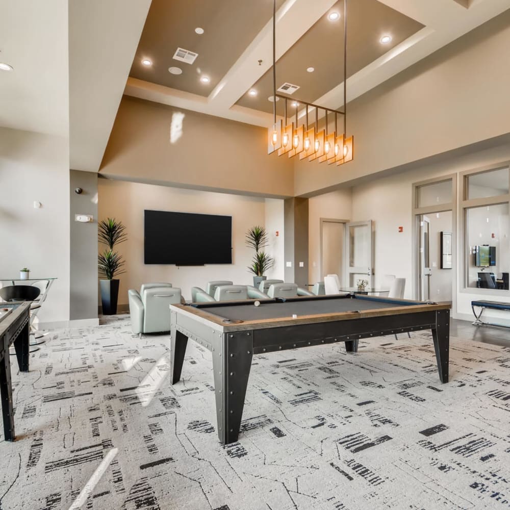 Home cinema and billiard table  at Discovery at Craig Ranch in McKinney, Texas