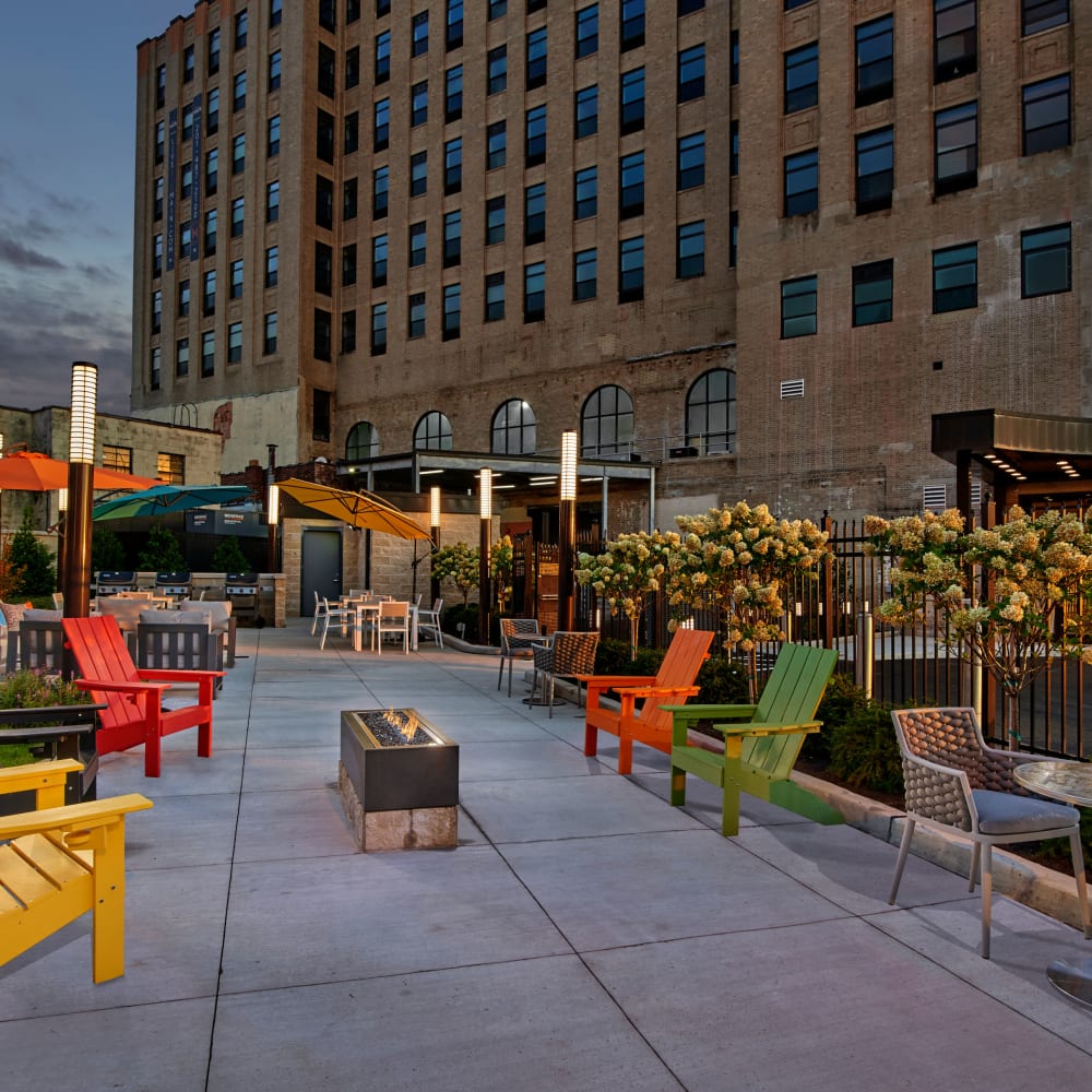 Outdoor patio seating at 210 Main in Hackensack, New Jersey