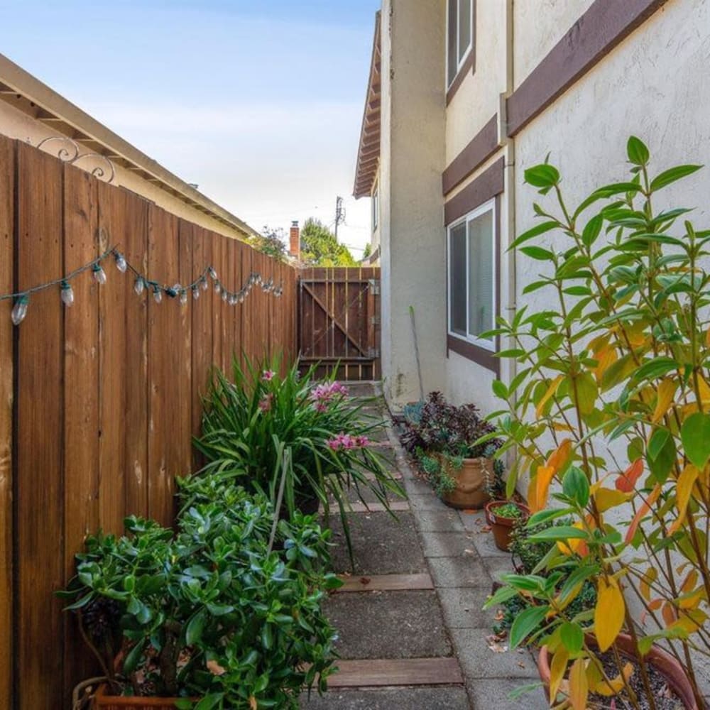 Personal back walkway for access to your home at Mission Rock at North Bay in Novato, California