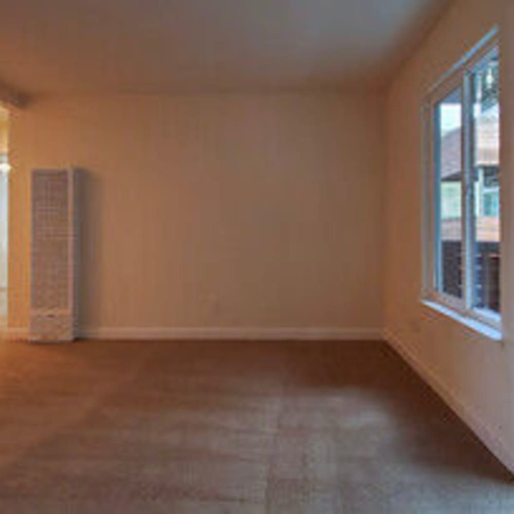 Carpeted bedroom at our Marin Heights community at Mission Rock at San Rafael in San Rafael, California