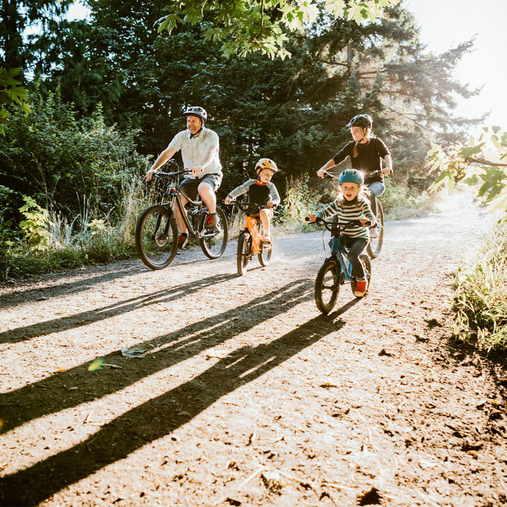 Residents out riding their bikes near our Madrone community at Mission Rock at Sonoma in Sonoma, California