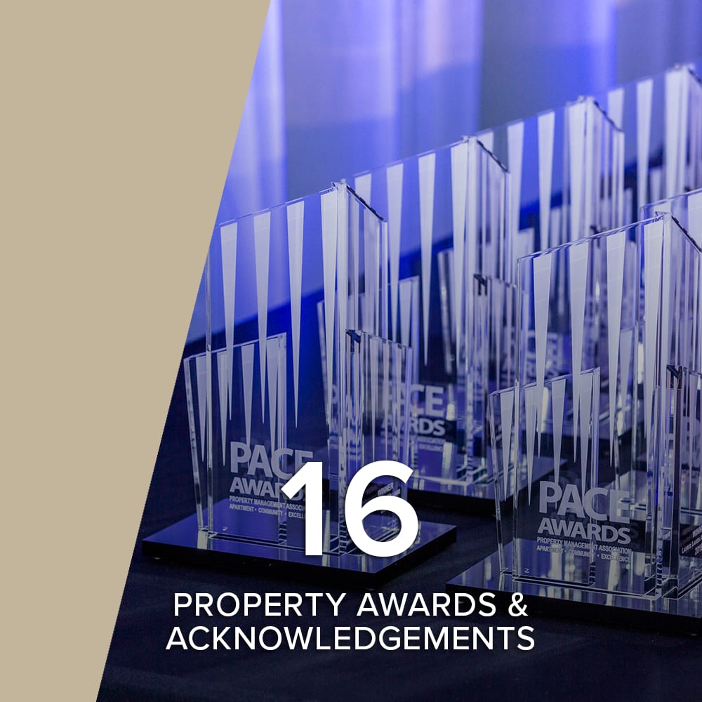16+ property awards & acknowledgements at Vantage Management in Gaithersburg, Maryland