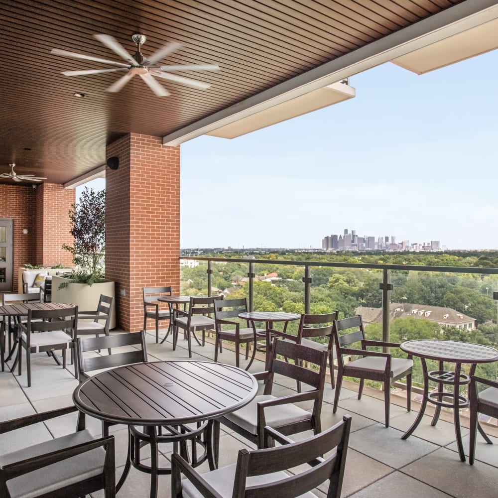 Great views from the community outdoor balcony at The Village of Southampton in Houston, Texas