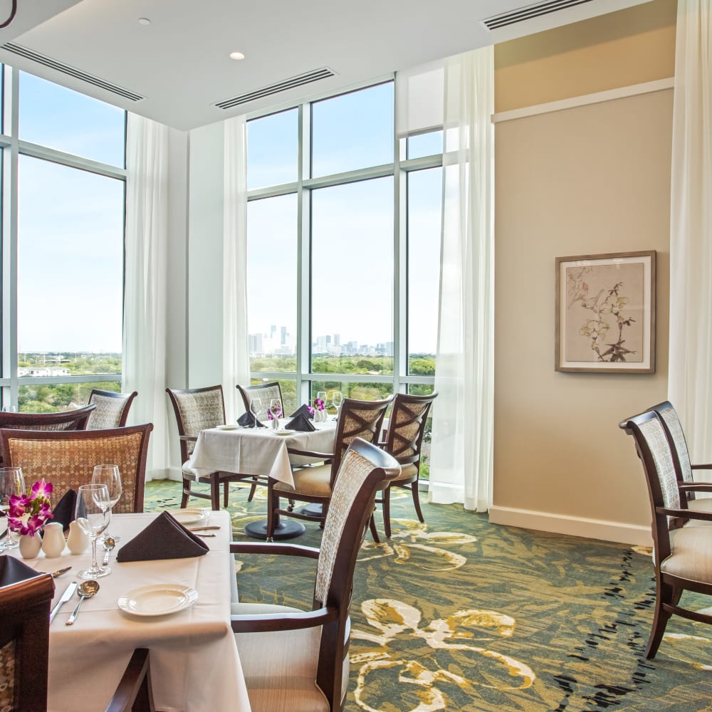 Multiple dinning rooms at The Village of Southampton in Houston, Texas