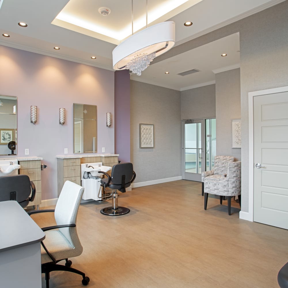 Personal care room for haircuts at The Village of Southampton in Houston, Texas
