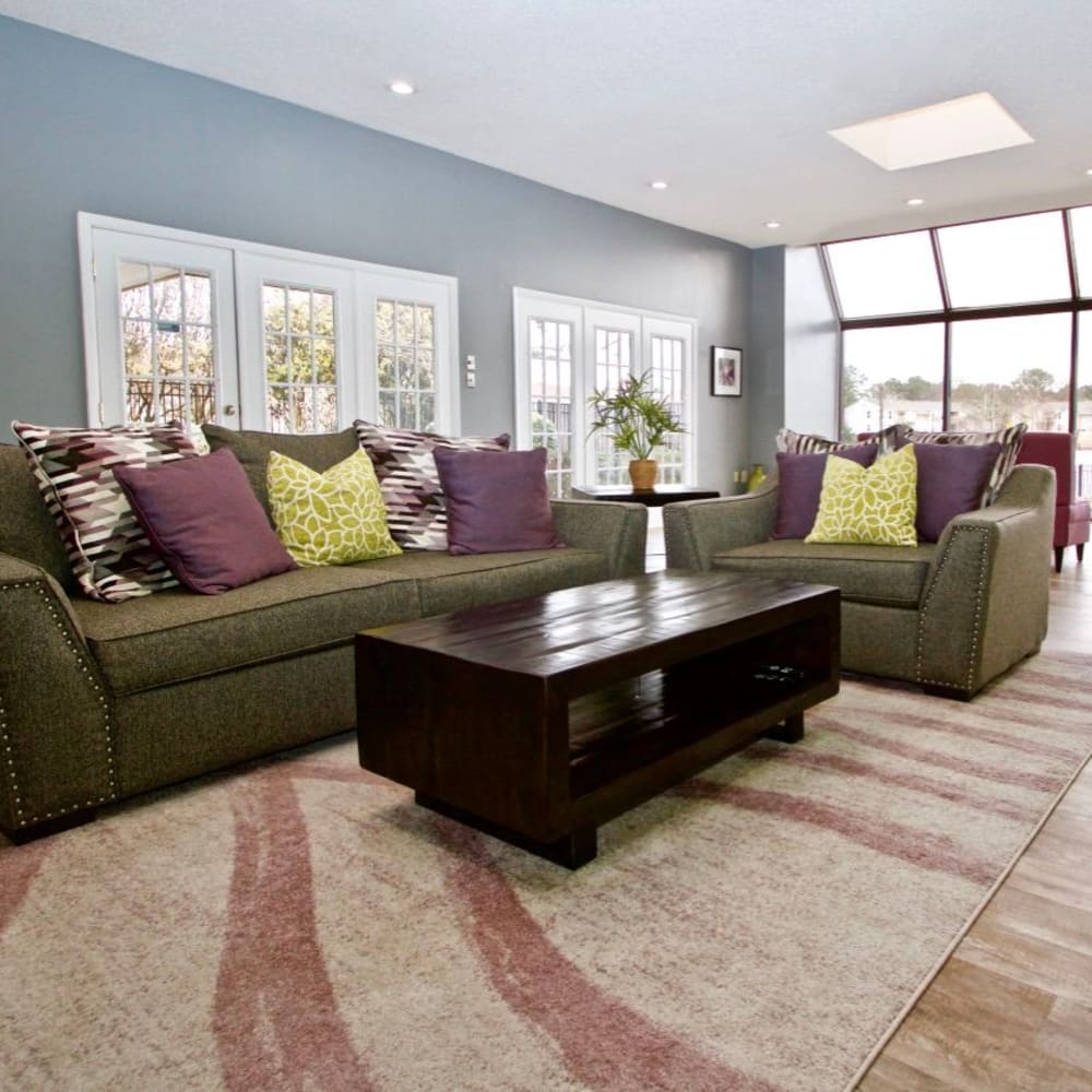 a cozy sitting area at South Lake Apartments in Virginia Beach, Virginia