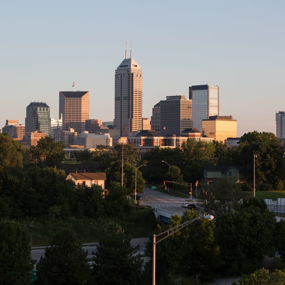 Skyline view from Pinnex in Indianapolis, Indiana