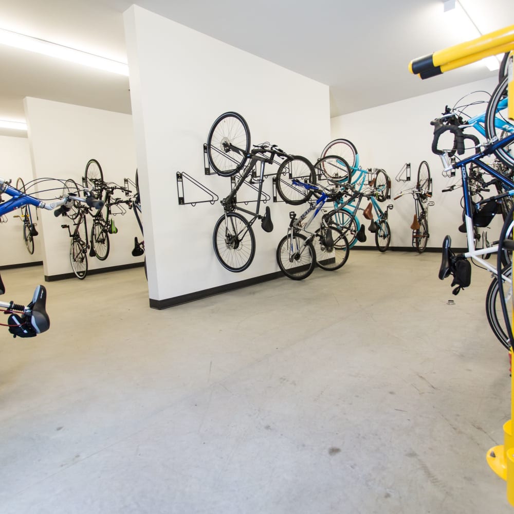 Bike storage at Pinnex in Indianapolis, Indiana