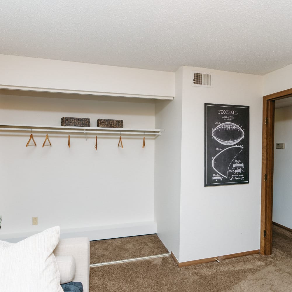 Walk-in closet at The Candles Apartments in Springfield, Illinois