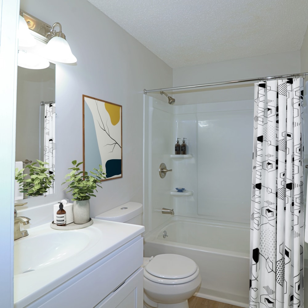 bathroom at Woodgate Apartments in Enfield, Connecticut