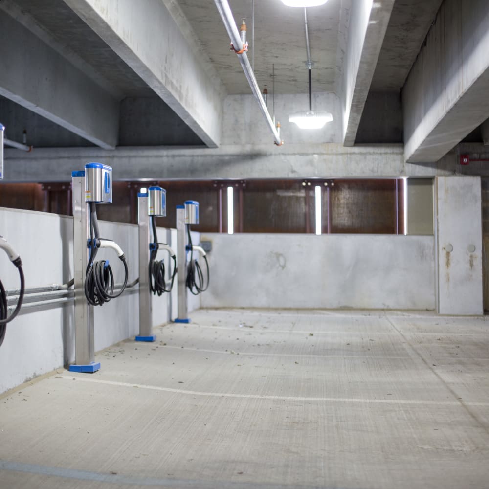 Electric car charging stations at 747 in Indianapolis, Indiana