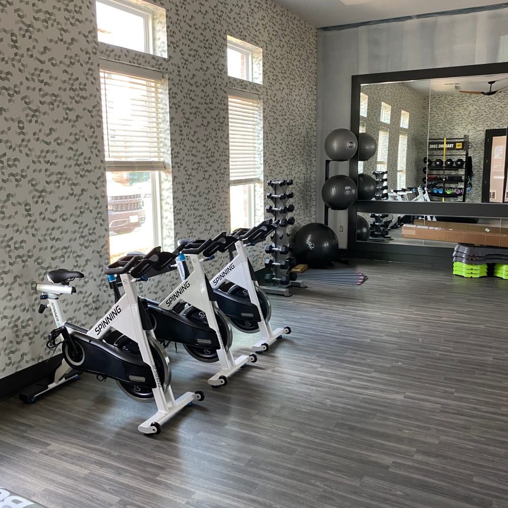 Fitness center at Center West Apartments in Midlothian, Virginia
