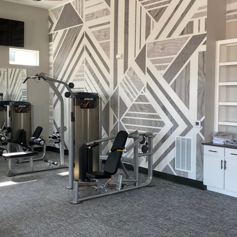 Exercise equipment at Center West Apartments in Midlothian, Virginia 