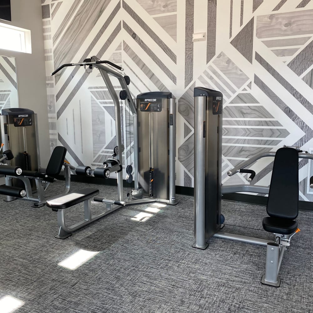 Fitness room at Center West Apartments in Midlothian, Virginia