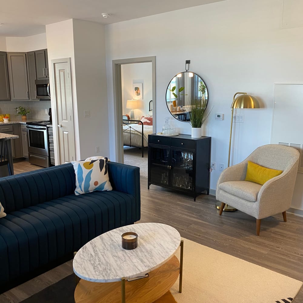 Apartment with comfortable furnishings at Center West Apartments in Midlothian, Virginia