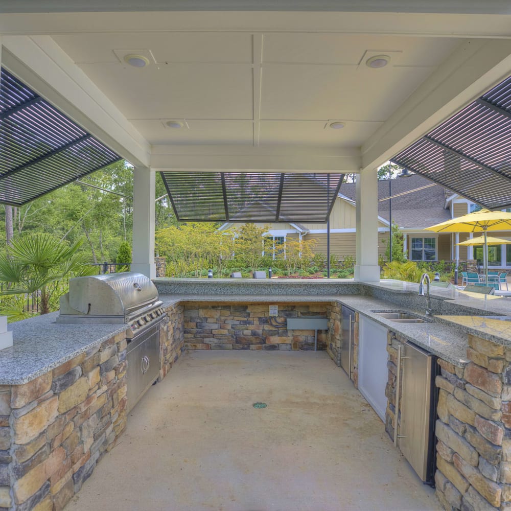 An outdoor grilling station at Lullwater at Blair Stone in Tallahassee, Florida