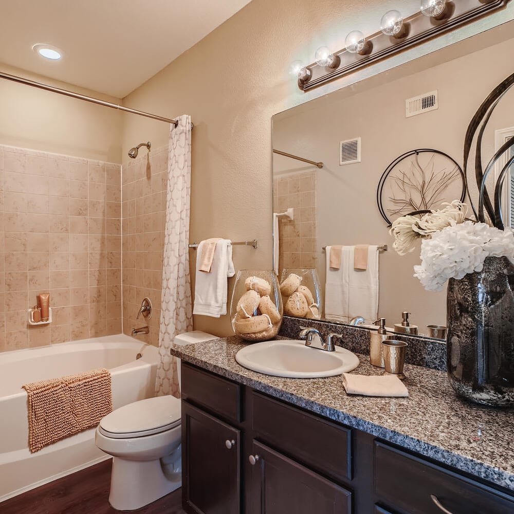 Second bathroom at Grand Villas Apartments in Katy, Texas