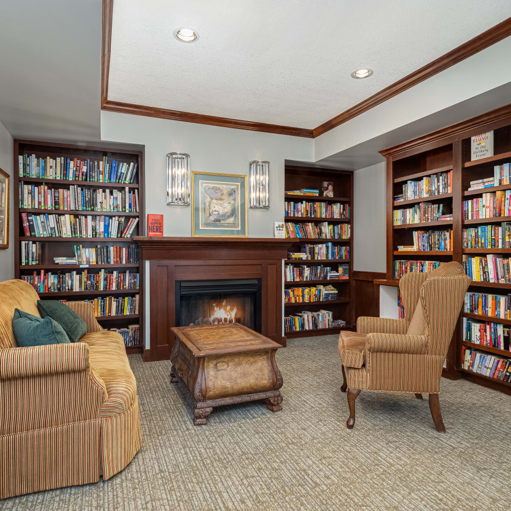 Library at Applewood Pointe of Bloomington in Bloomington, Minnesota. 