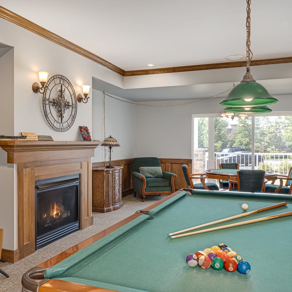 Pool table at Applewood Pointe of Bloomington in Bloomington, Minnesota. 