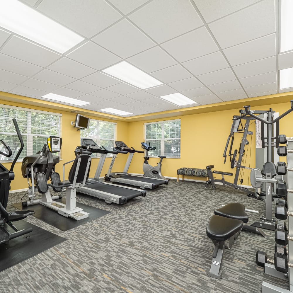 Fitness center at Applewood Pointe of Bloomington in Bloomington, Minnesota. 