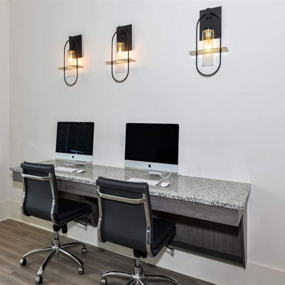 Computer access in the business center at The Station at Brighton in Grovetown, Georgia