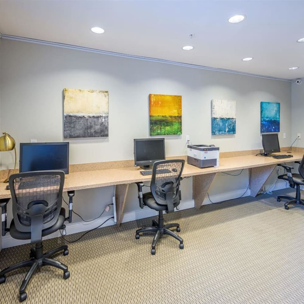 Computer access in the fitness center at Evergreens at Mahan in Tallahassee, Florida