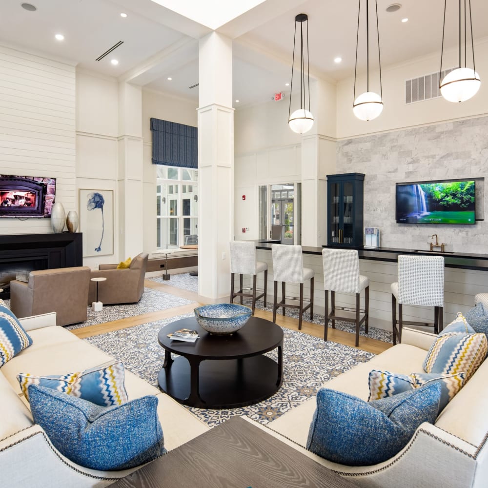 Lounge seating in the clubhouse at The Highland in Augusta, Georgia