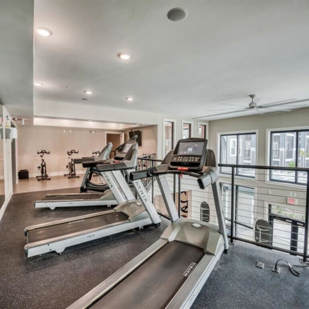 Treadmills in the fitness center at The Lively Indigo Run in Ladson, South Carolina