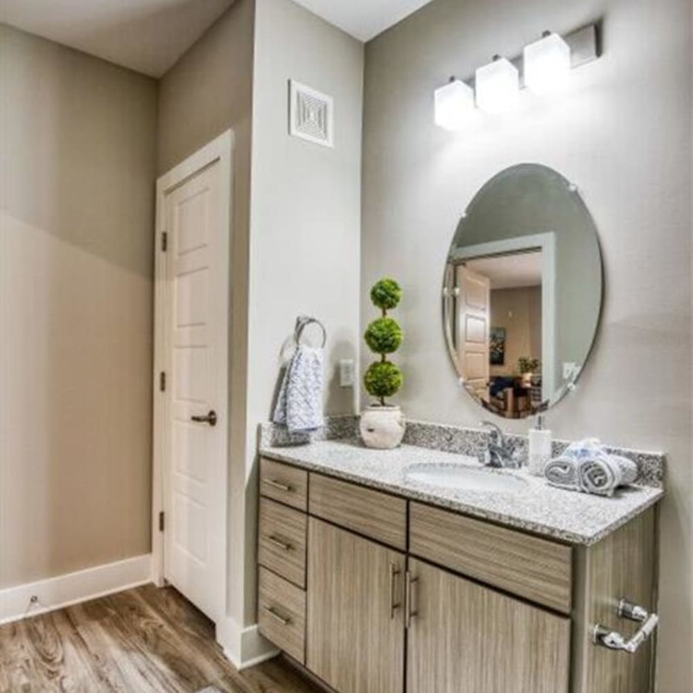 A sink in an apartment bathroom at The Lively Indigo Run in Ladson, South Carolina