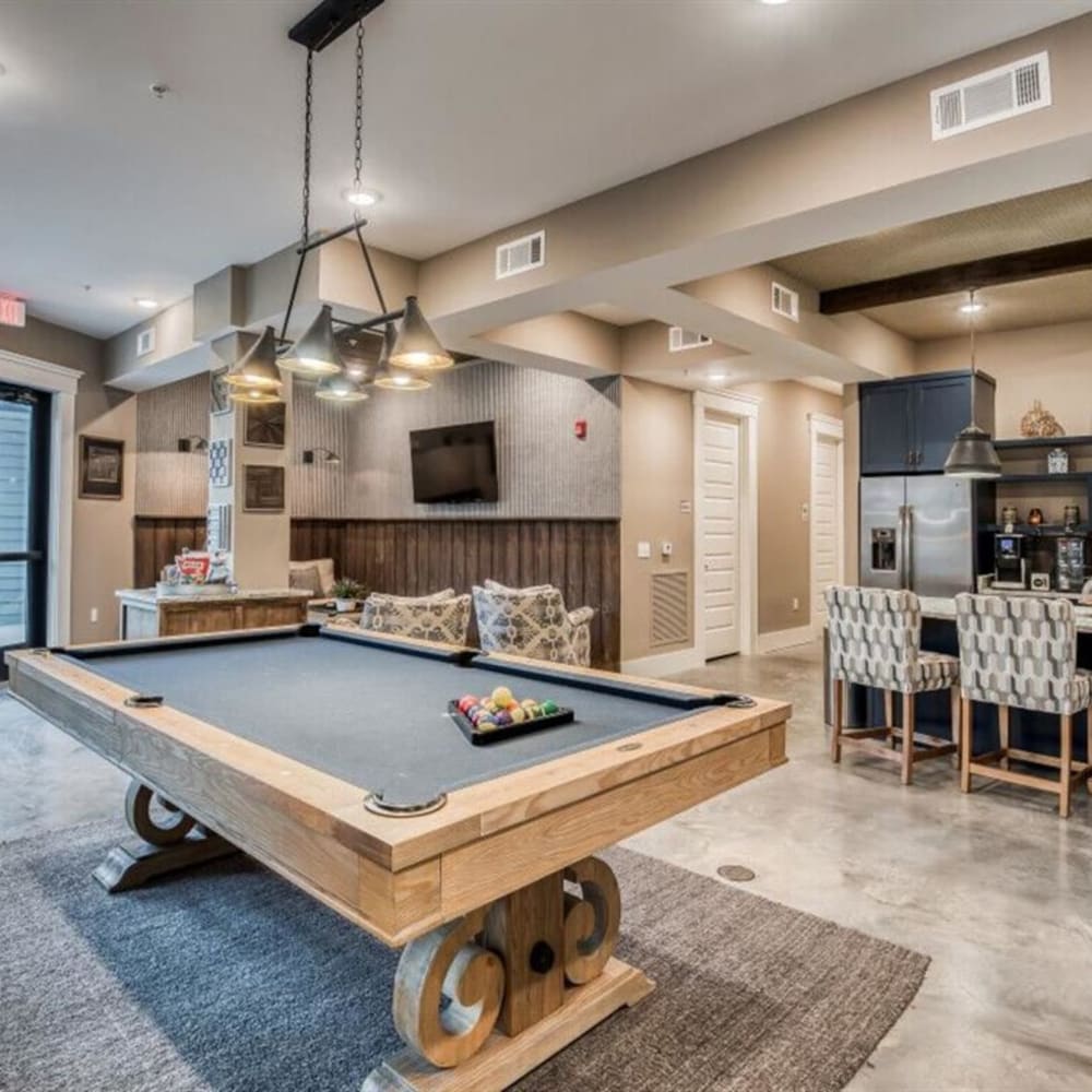 A billiards table in the clubhouse at The Lively Indigo Run in Ladson, South Carolina