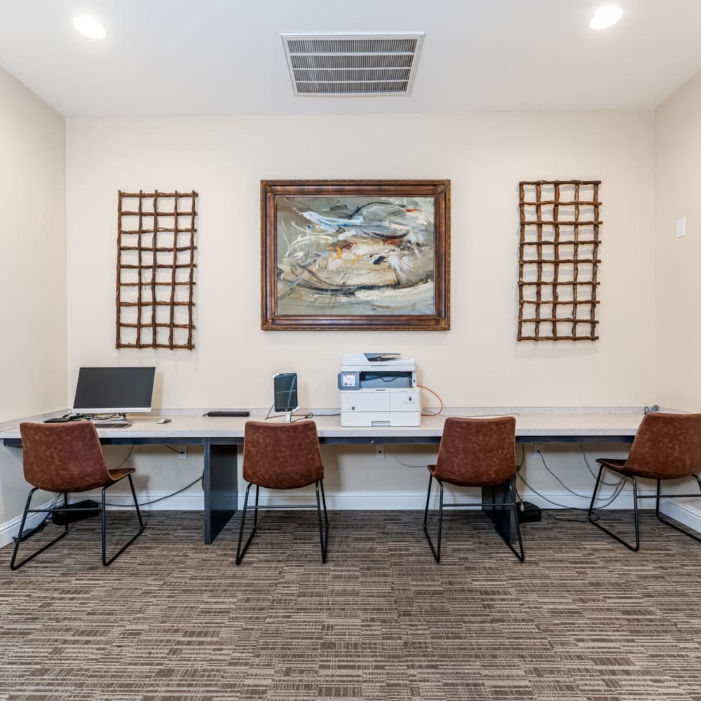 Computer access in the business center at Riverstone in Macon, Georgia