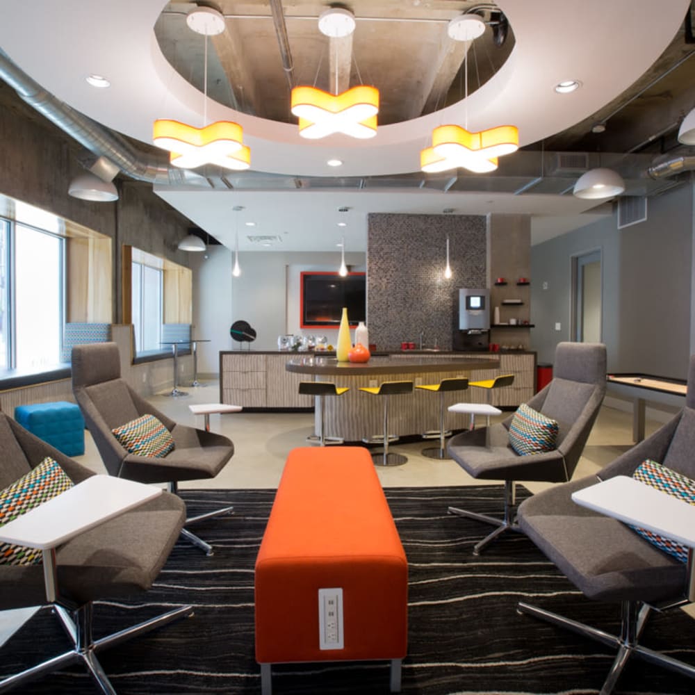 Community area at The Byron on Peachtree in Atlanta, Georgia