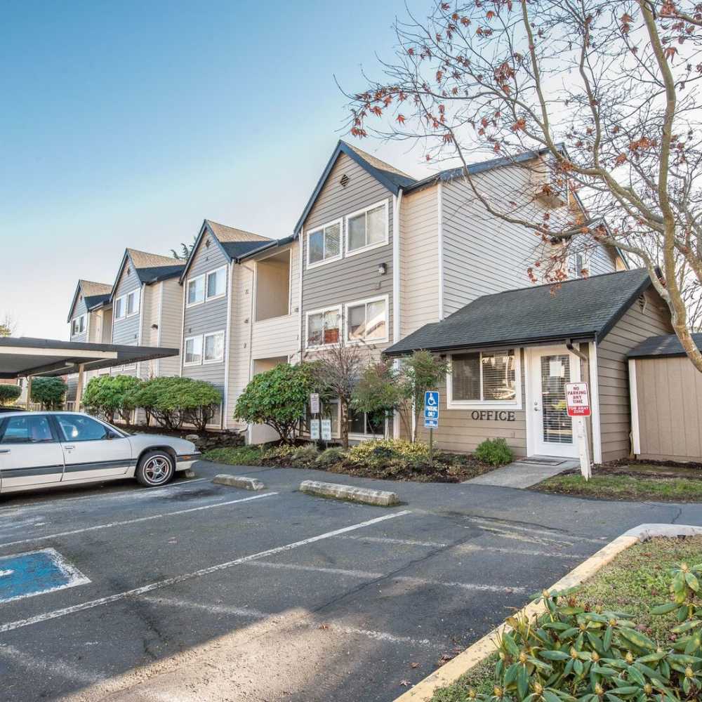 Parking area for the residents at Cierra Commons Apartments in Burien, Washington