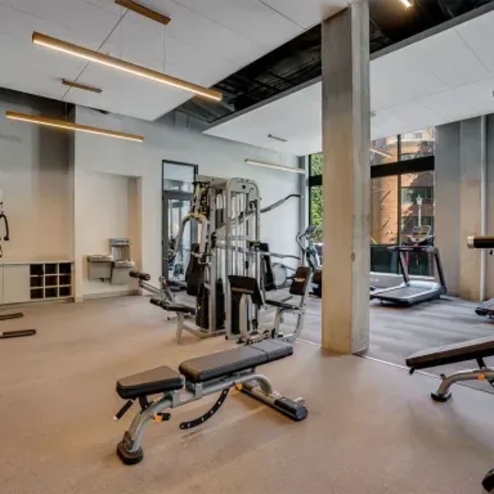 Weight center at Marquee Living in Minneapolis, Minnesota