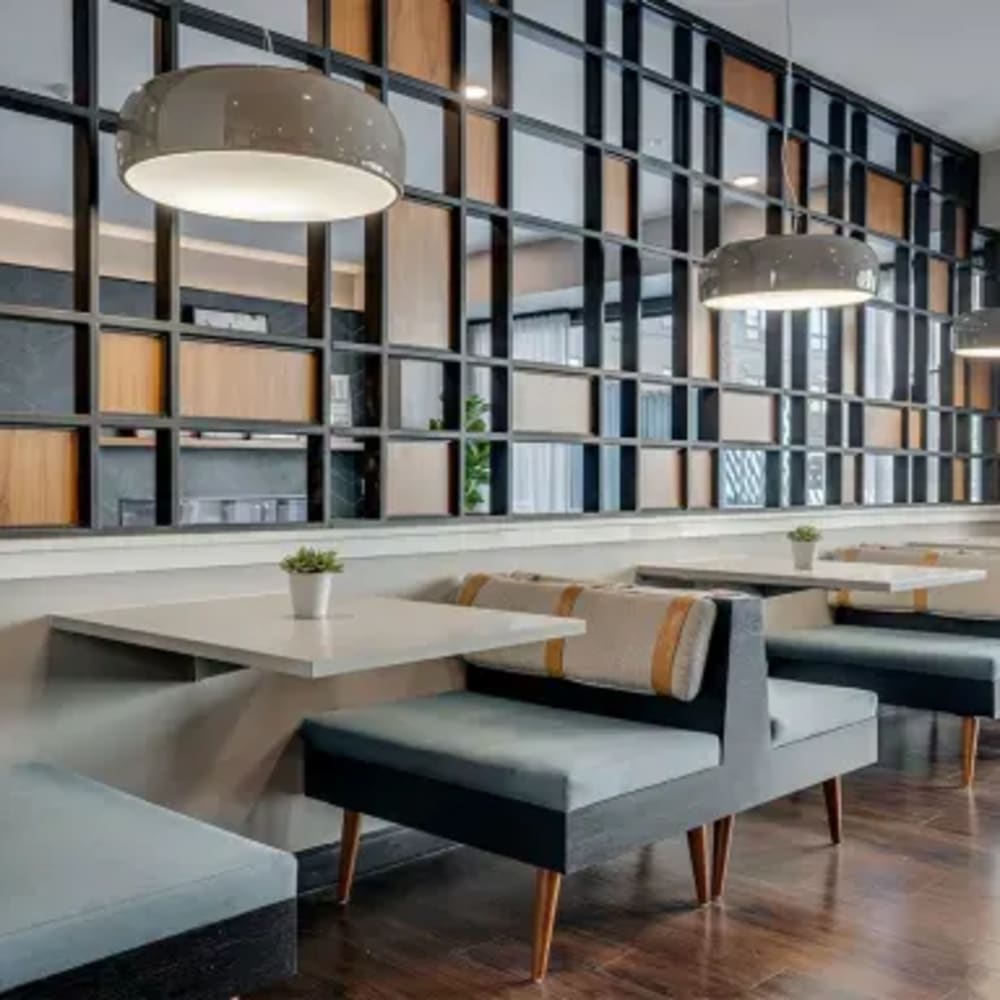 Diner-seating at Marquee Living in Minneapolis, Minnesota