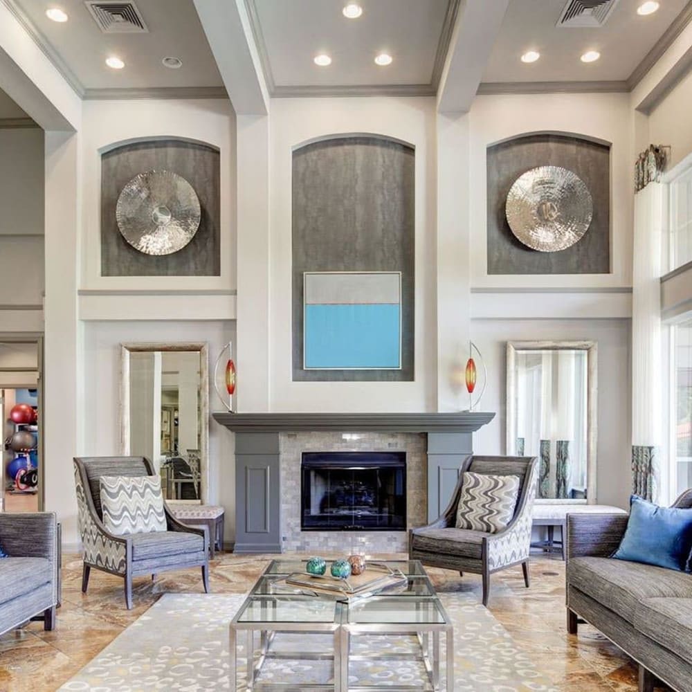 Vaulted ceiling in the community lounge at The Courts of Avalon in Pikesville, Maryland