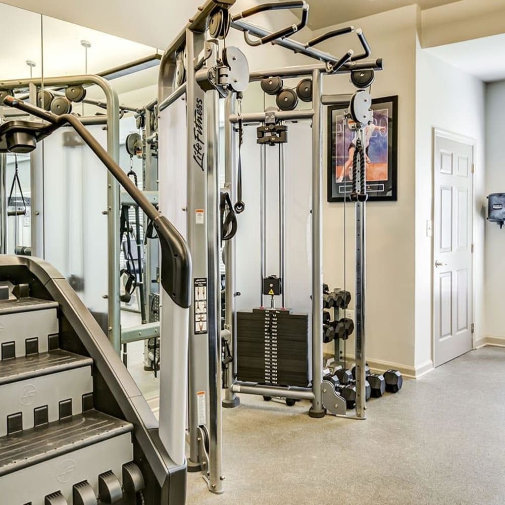 A Stairmaster in the fitness center at The Courts of Avalon in Pikesville, Maryland