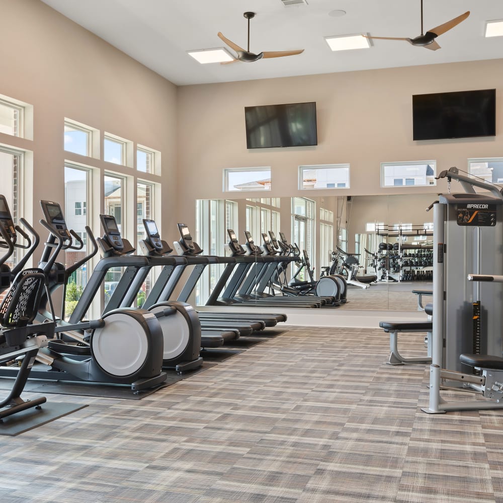 Stand alone health club with cardio equipment at Archer at Brookhill in Charlottesville, Virginia