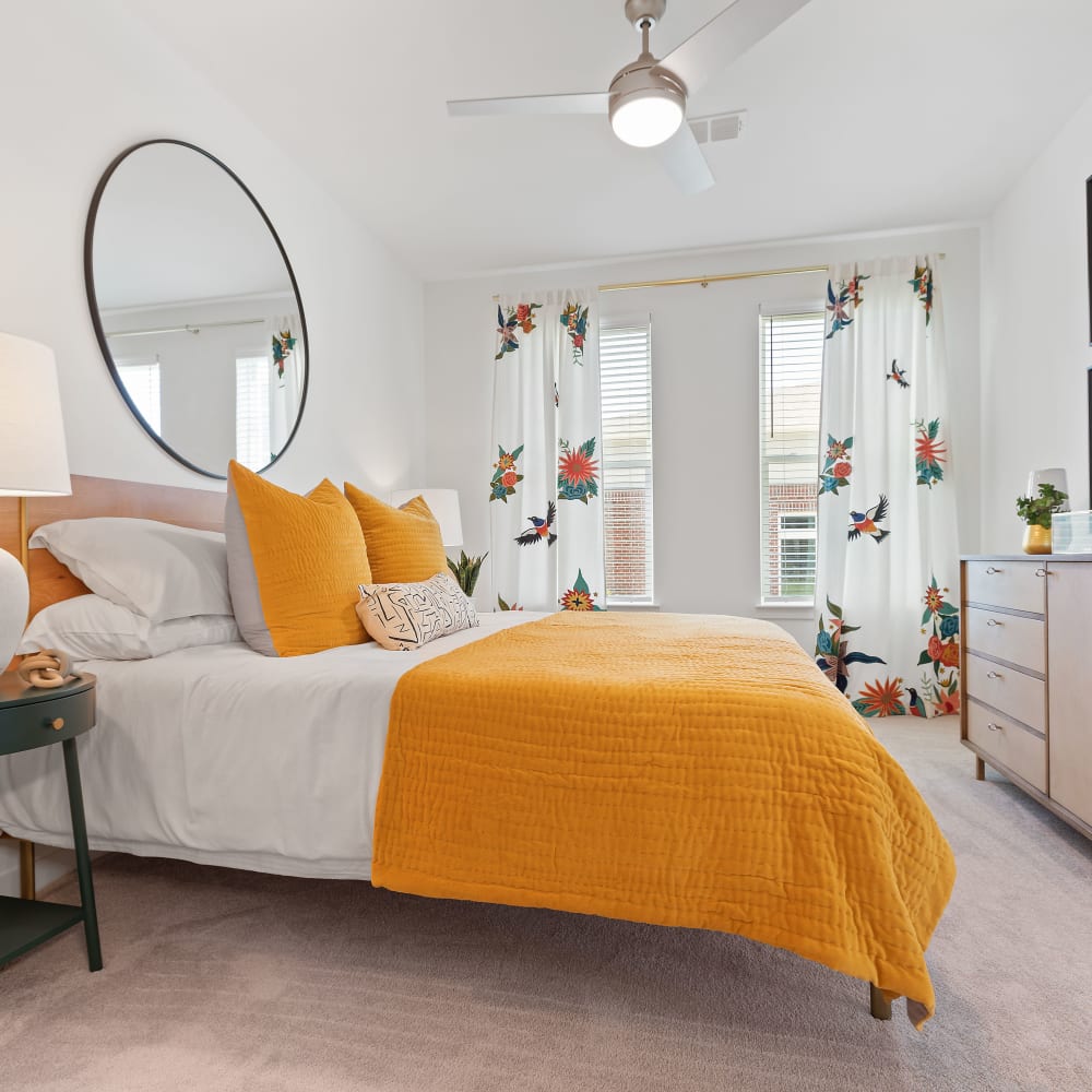 Bright and open bedroom at Archer at Brookhill in Charlottesville, Virginia