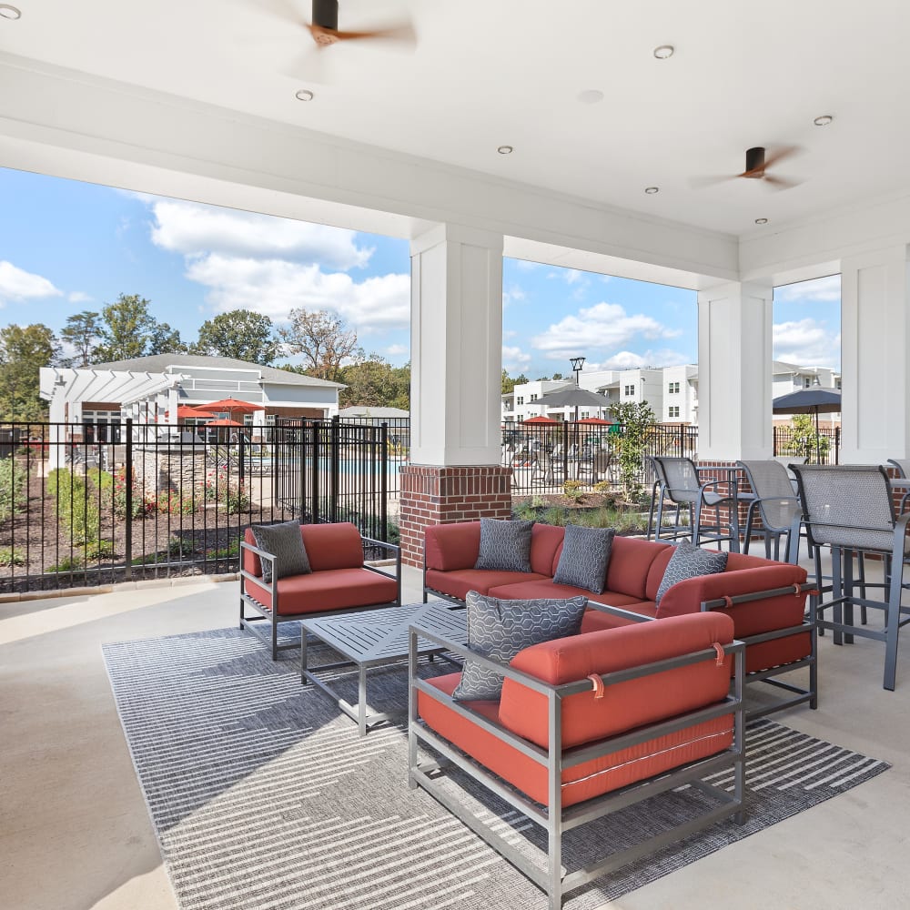 Resident clubhouse with comfortable seating areas at Archer at Brookhill in Charlottesville, Virginia 