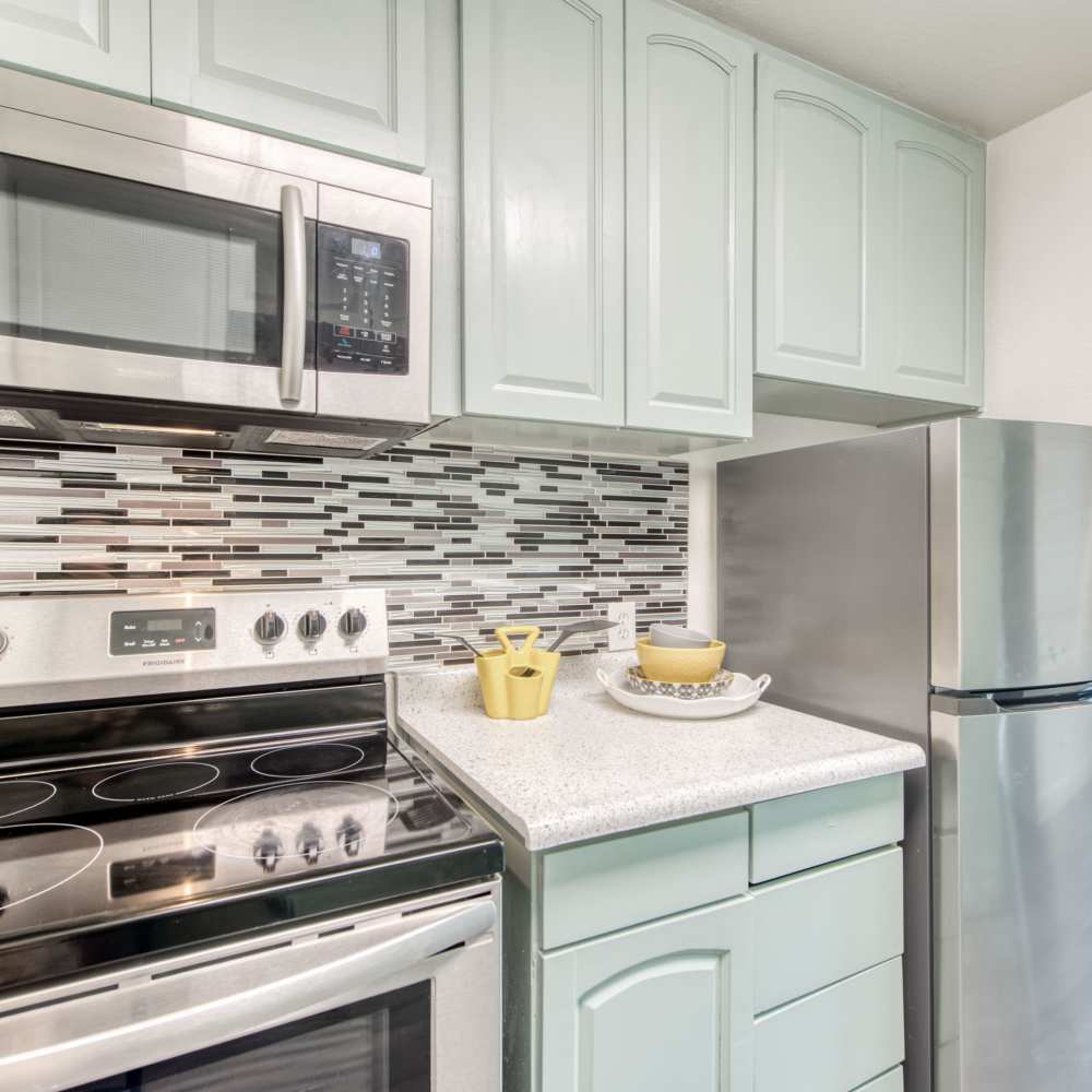 Modern kitchen at The Landing at Fancher Creek in Fresno, California
