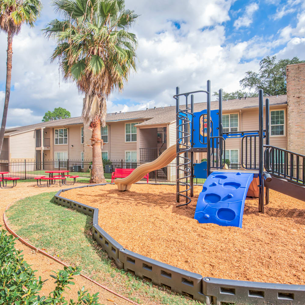 Community playground in Summer Creek Apartments in Houston, Texas