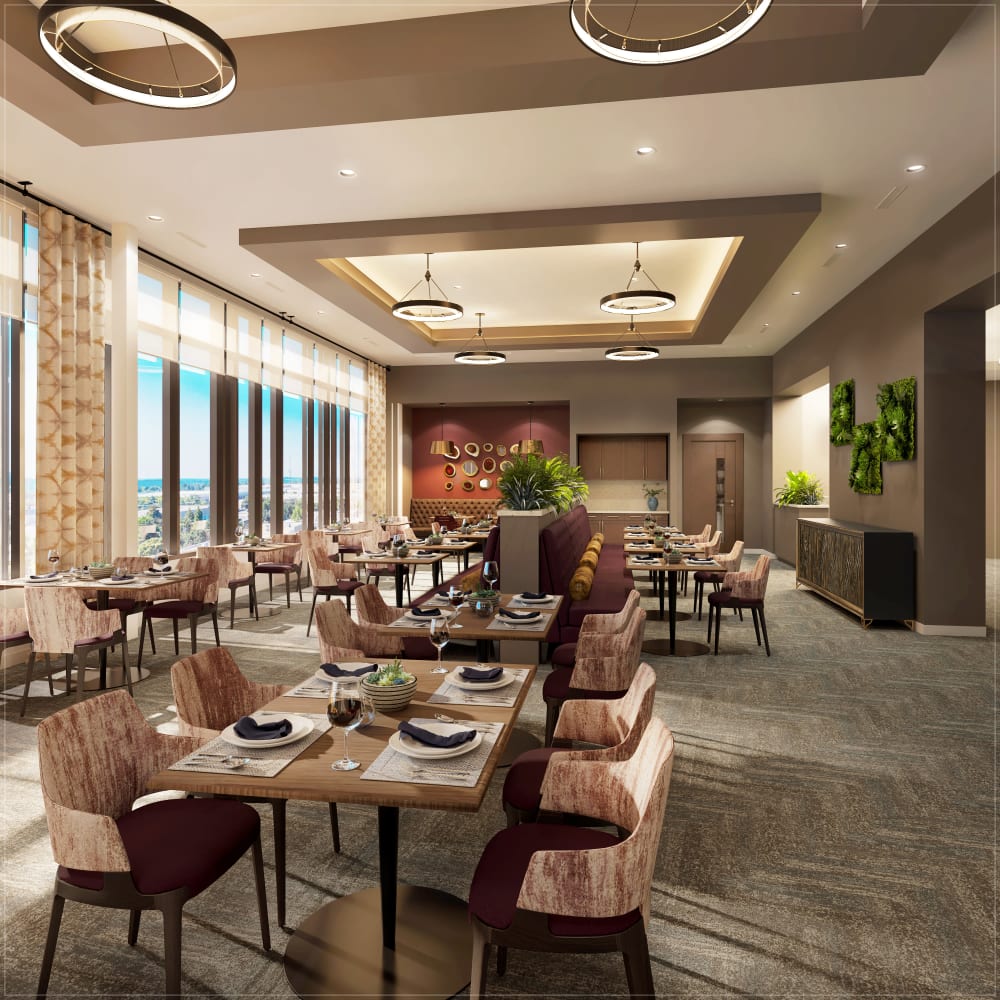 Resident dining area at Anthology of The Arboretum in Austin, Texas