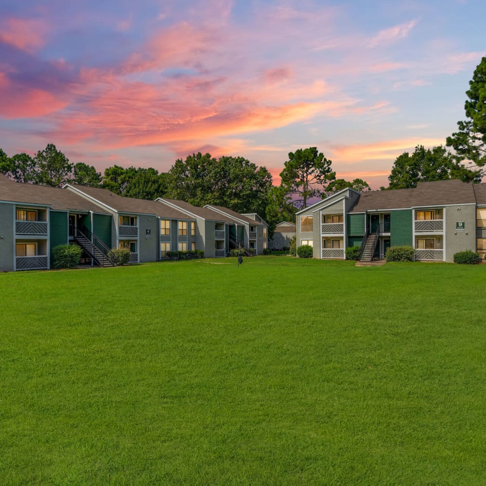 Lawn at dusk The Onyx in Huntsville, Alabama