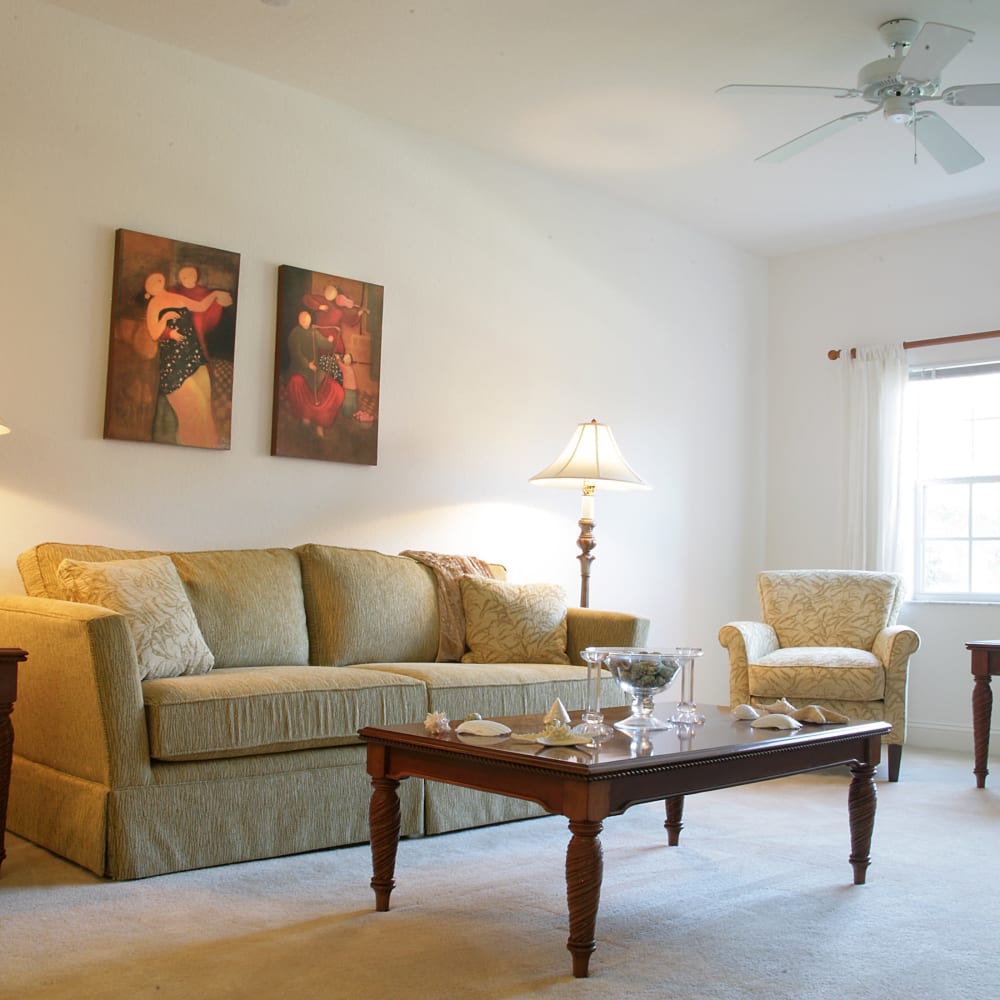 Living room at Beachside Apartments in Satellite Beach, Florida