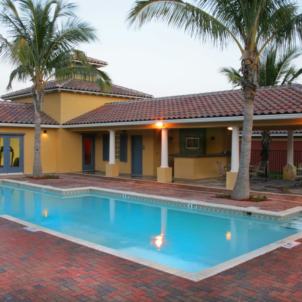 Outdoor swimming pool at Beachside Apartments in Satellite Beach, Florida