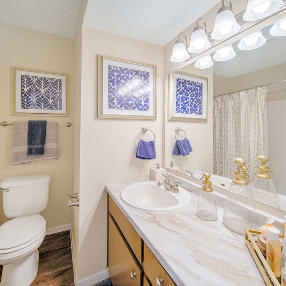 Bathroom at Villas del Tesoro in Dallas, Texas